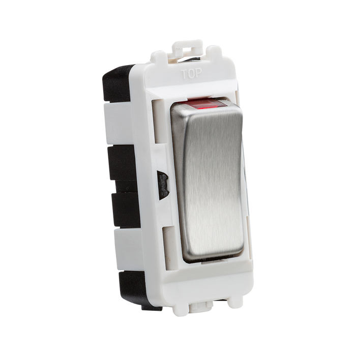 Knightsbridge GDM003BC 20AX DP module with LED indicator - brushed chrome Knightsbridge Grid Knightsbridge - Sparks Warehouse