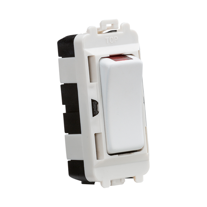 Knightsbridge GDM003MW 20AX DP module with LED indicator - matt white Knightsbridge Grid Knightsbridge - Sparks Warehouse