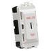 Knightsbridge GDM007U 20AX 2 way SP key module (marked "EMG LTG TEST") - white Knightsbridge Grid Knightsbridge - Sparks Warehouse