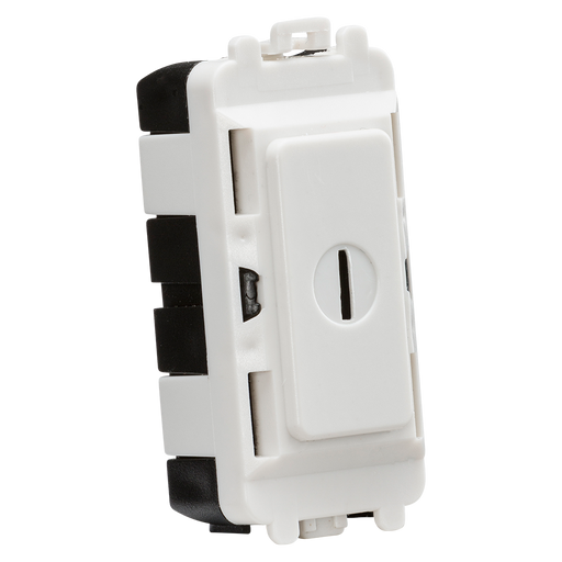 Knightsbridge GDM009U 20AX 2 way SP key module - white Knightsbridge Grid Knightsbridge - Sparks Warehouse