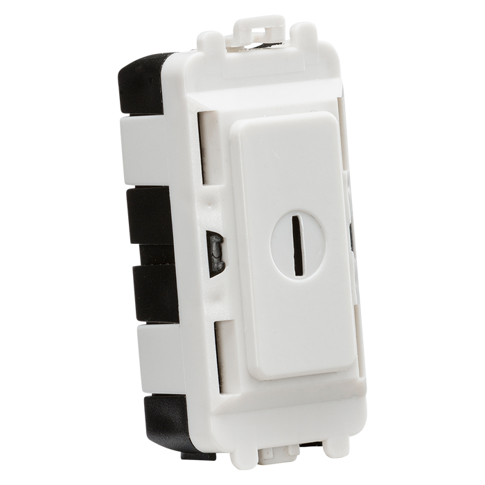 Knightsbridge GDM009U 20AX 2 way SP key module - white Knightsbridge Grid Knightsbridge - Sparks Warehouse