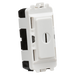 Knightsbridge GDM009U 20AX 2 way SP key module - white Knightsbridge Grid Knightsbridge - Sparks Warehouse