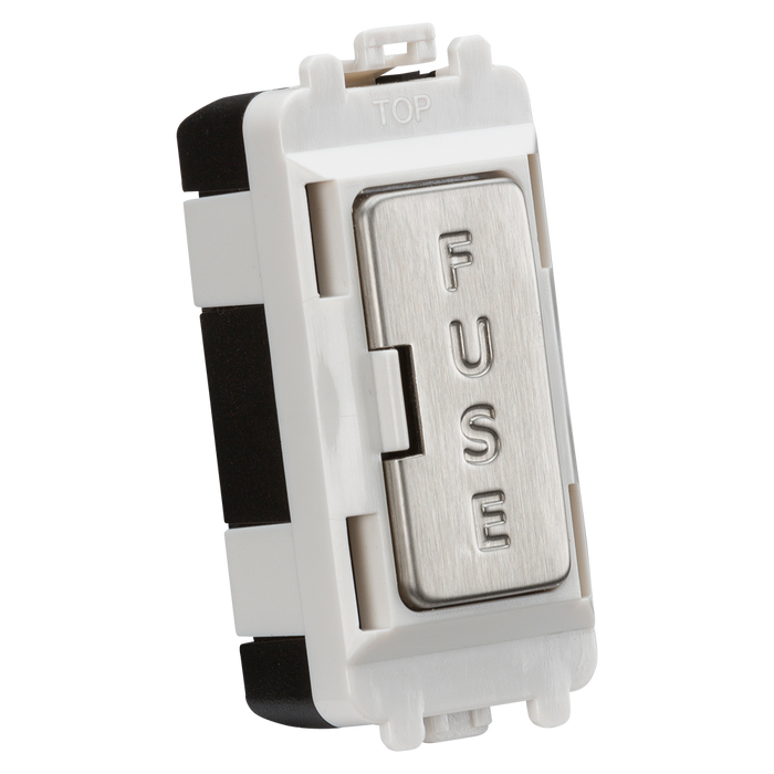 Knightsbridge GDM011BC 13A fused module - brushed chrome Knightsbridge Grid Knightsbridge - Sparks Warehouse