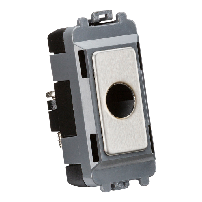 Knightsbridge GDM012BC Flex outlet module (up to 10mm) - brushed chrome Knightsbridge Grid Knightsbridge - Sparks Warehouse