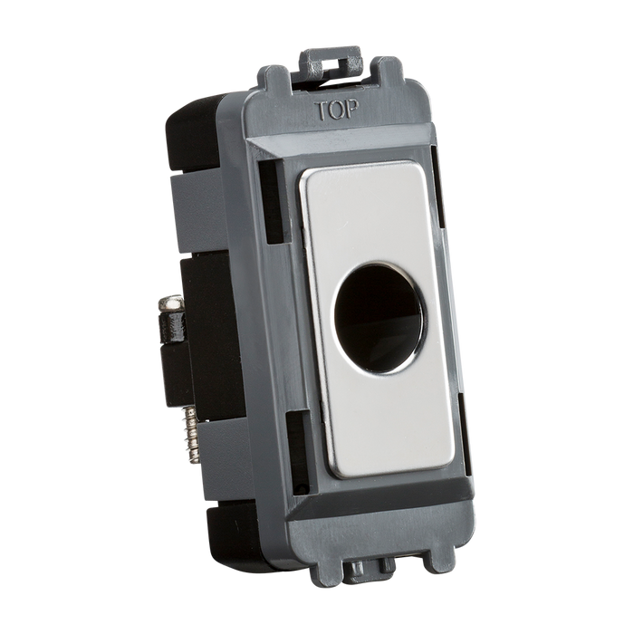 Knightsbridge GDM012PC Grid Flex Outlet Module - Polished Chrome Knightsbridge Grid Knightsbridge - Sparks Warehouse