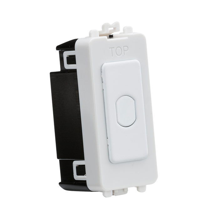 Knightsbridge GDM014MW 1G 1-way 10-200W (10-100W LED) trailing edge dimmer (Press Type) - matt white ML Knightsbridge - Sparks Warehouse