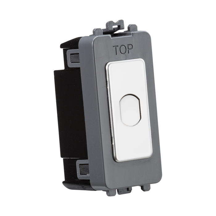 Knightsbridge GDM014PC 1G 1-way 10-200W (10-100W LED) trailing edge dimmer (Press Type) - polished chrome ML Knightsbridge - Sparks Warehouse