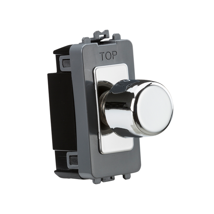 Knightsbridge GDM015PC 1G 2-way 10-200W (LED 10-100W) trailing edge dimmer module - polished chrome Knightsbridge Grid Knightsbridge - Sparks Warehouse