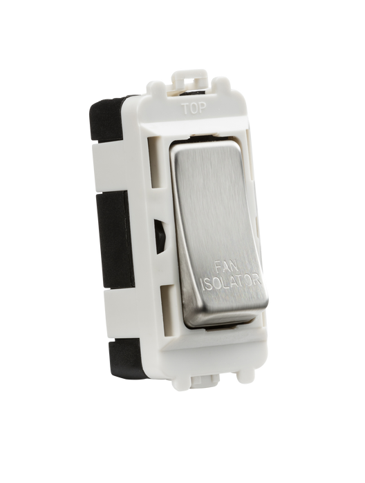 Knightsbridge GDM020BC 20AX 10A Fan Isolator Module - brushed chrome Knightsbridge Grid Knightsbridge - Sparks Warehouse
