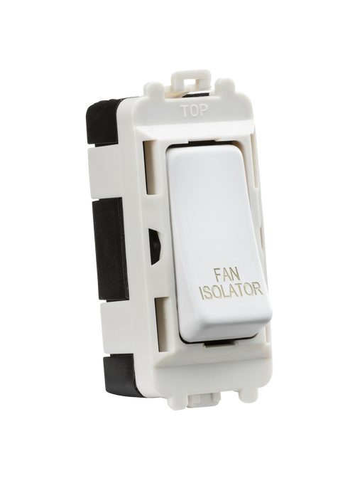 Knightsbridge GDM020MW 20AX 10A Fan Isolator Module Matt White Knightsbridge Grid Knightsbridge - Sparks Warehouse