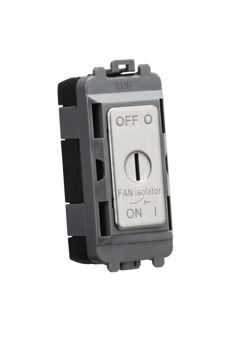 Knightsbridge GDM021BC 20AX 10A Fan Isolator Key Module - brushed chrome Knightsbridge Grid Knightsbridge - Sparks Warehouse