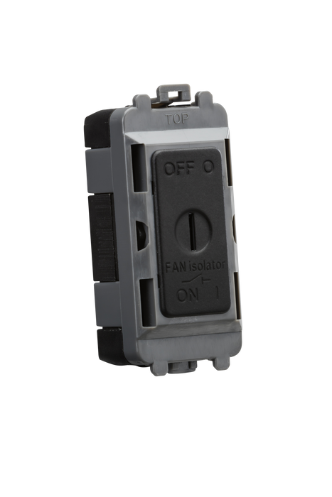 Knightsbridge GDM021MB 20AX 10A Fan Isolator Key Switch Module - Matt Black Knightsbridge Grid Knightsbridge - Sparks Warehouse