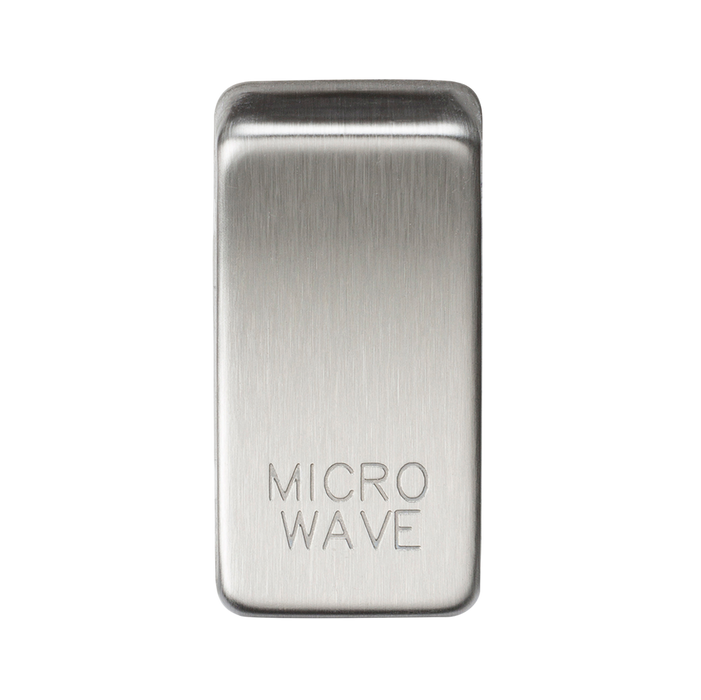 Knightsbridge GDMICROBC Grid Switch cover marked MICROWAVE - Brushed Chrome Switch Knightsbridge - Sparks Warehouse