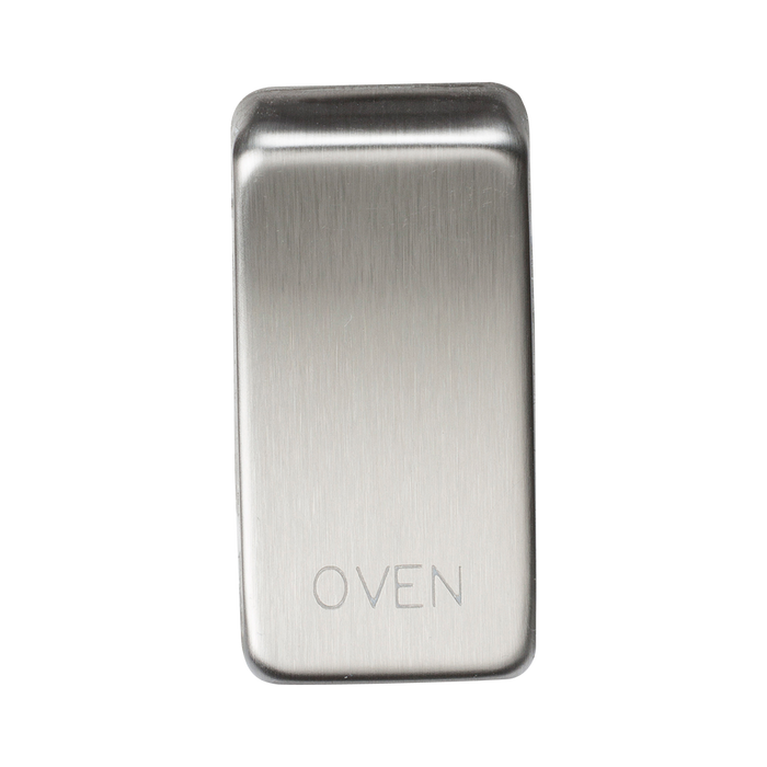 Knightsbridge GDOVENBC Grid Switch cover marked OVEN - Brushed Chrome Switch Knightsbridge - Sparks Warehouse