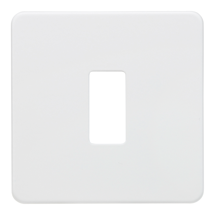 Knightsbridge GDSF001MW Screwless 1G grid faceplate - matt white Knightsbridge Screwless Flat Plate Matt White Knightsbridge - Sparks Warehouse