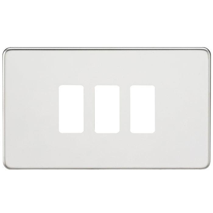 Knightsbridge GDSF003PC Screwless 3G grid faceplate - polished chrome Knightsbridge Grid Knightsbridge - Sparks Warehouse