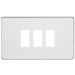 Knightsbridge GDSF003PC Screwless 3G grid faceplate - polished chrome Knightsbridge Grid Knightsbridge - Sparks Warehouse