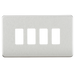 Knightsbridge GDSF004BC Screwless 4G grid faceplate - brushed chrome Knightsbridge Grid Knightsbridge - Sparks Warehouse