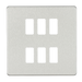Knightsbridge GDSF006BC Screwless 6G grid faceplate - brushed chrome Knightsbridge Grid Knightsbridge - Sparks Warehouse