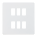 Knightsbridge GDSF006MW Screwless 6G grid faceplate - matt white Knightsbridge Screwless Flat Plate Matt White Knightsbridge - Sparks Warehouse