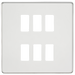 Knightsbridge GDSF006PC Screwless 6G grid faceplate - polished chrome Knightsbridge Grid Knightsbridge - Sparks Warehouse
