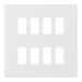 Knightsbridge GDSF008MW Screwless 8G grid faceplate - matt white Knightsbridge Screwless Flat Plate Matt White Knightsbridge - Sparks Warehouse