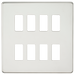 Knightsbridge GDSF008PC Screwless 8G grid faceplate - polished chrome Knightsbridge Grid Knightsbridge - Sparks Warehouse