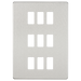 Knightsbridge GDSF009BC Screwless 9G grid faceplate - brushed chrome Knightsbridge Grid Knightsbridge - Sparks Warehouse