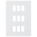 Knightsbridge GDSF009MW Screwless 9G grid faceplate - matt white Knightsbridge Screwless Flat Plate Matt White Knightsbridge - Sparks Warehouse