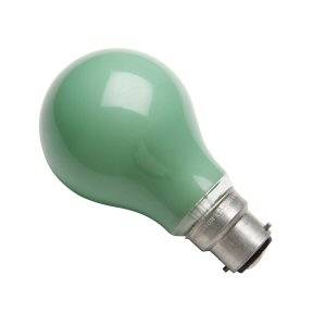 Narva GLS 60w B22d/BC 240v  Green Light Bulb