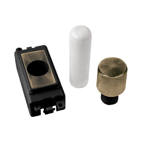 Scolmore GM050BKAB -  1 Module Dimmer Mounting Kit - Black - Antique Brass GridPro Scolmore - Sparks Warehouse