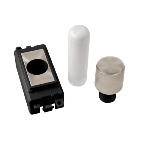 Scolmore GM050BKBS -  1 Module Dimmer Mounting Kit - Black - Brushed Stainless GridPro Scolmore - Sparks Warehouse