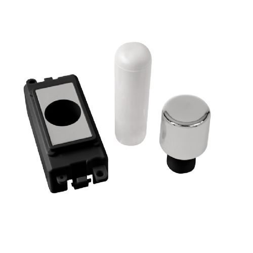 Scolmore GM050BKCH -  1 Module Dimmer Mounting Kit - Black - Polished Chrome GridPro Scolmore - Sparks Warehouse