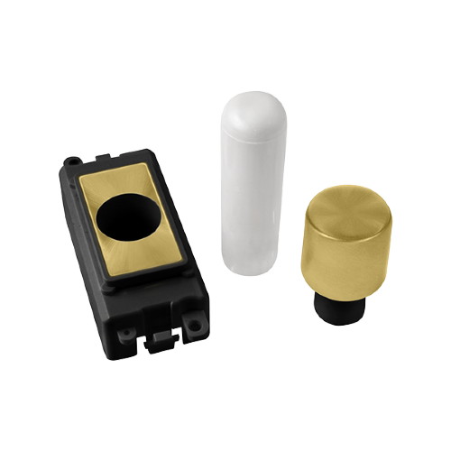 Scolmore GM050BKSB -  1 Module Dimmer Mounting Kit - Black - Satin Brass GridPro Scolmore - Sparks Warehouse