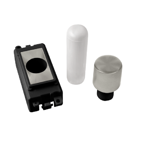 Scolmore GM050BKSC -  1 Module Dimmer Mounting Kit - Black - Satin Chrome GridPro Scolmore - Sparks Warehouse