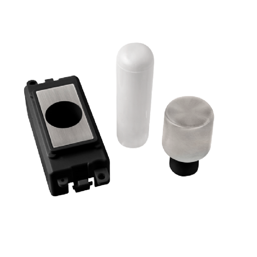 Scolmore GM050BKSS -  1 Module Dimmer Mounting Kit - Black - Stainless Steel GridPro Scolmore - Sparks Warehouse