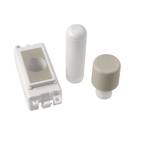 Scolmore GM050PWPN -  1 Module Dimmer Mounting Kit - White - Pearl Nickel GridPro Scolmore - Sparks Warehouse