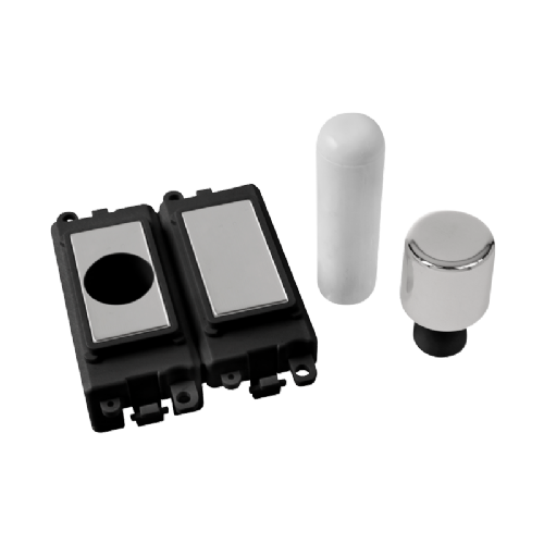 Scolmore GM150BKCH -  2 Module Dimmer Mounting Kit - Black - Polished Chrome GridPro Scolmore - Sparks Warehouse