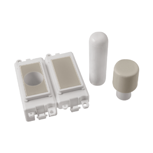 Scolmore GM150PWPN -  2 Module Dimmer Mounting Kit - White - Pearl Nickel GridPro Scolmore - Sparks Warehouse