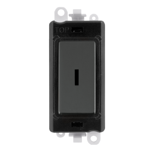 Scolmore GM2003BKBN -  20AX 2 Way Keyswitch Module - Black - Black Nickel GridPro Scolmore - Sparks Warehouse