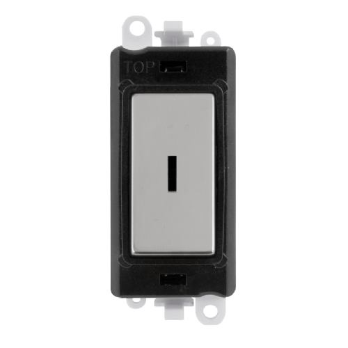 Scolmore GM2003BKCH -  20AX 2 Way Keyswitch Module - Black - Polished Chrome GridPro Scolmore - Sparks Warehouse