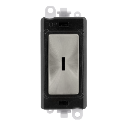Scolmore GM2003BKSC -  20AX 2 Way Keyswitch Module - Black - Satin Chrome GridPro Scolmore - Sparks Warehouse