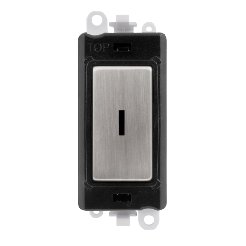 Scolmore GM2003BKSS -  20AX 2 Way Keyswitch Module - Black - Stainless Steel GridPro Scolmore - Sparks Warehouse