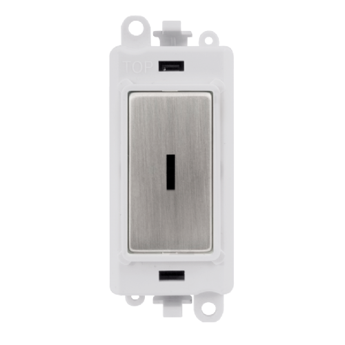 Scolmore GM2003PWSS -  20AX 2 Way Keyswitch Module - White - Stainless Steel GridPro Scolmore - Sparks Warehouse