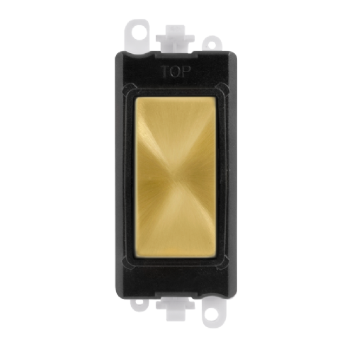 Scolmore GM2008BKSB -  Blank Module - Black - Satin Brass GridPro Scolmore - Sparks Warehouse