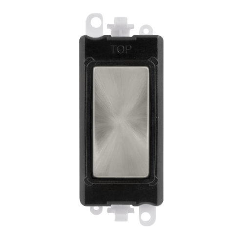 Scolmore GM2008BKSC -  Blank Module - Black - Satin Chrome GridPro Scolmore - Sparks Warehouse