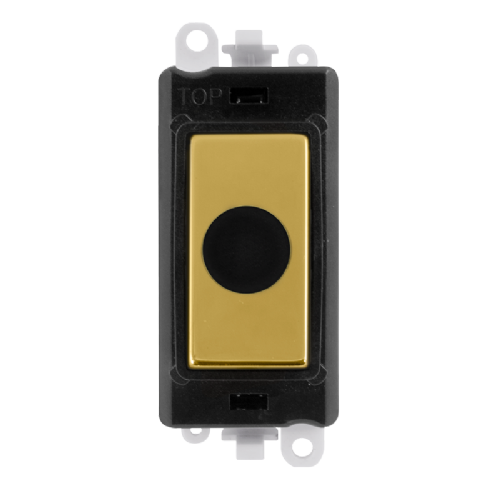 Scolmore GM2017BKBR -  20A Flex Outlet Module - Black - Polished Brass GridPro Scolmore - Sparks Warehouse