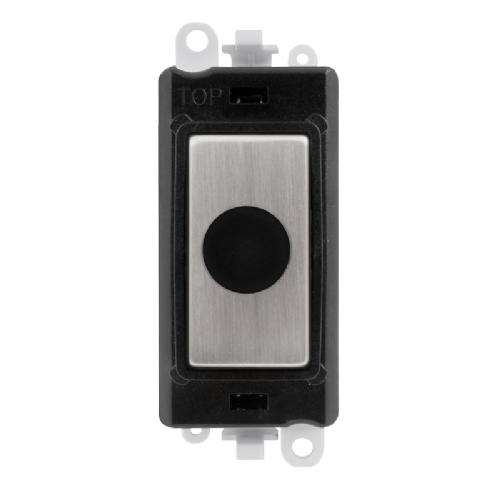 Scolmore GM2017BKSS -  20A Flex Outlet Module - Black - Stainless Steel GridPro Scolmore - Sparks Warehouse