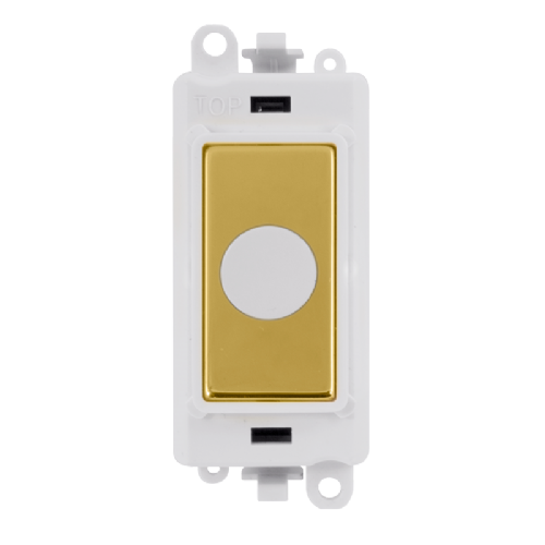 Scolmore GM2017PWBR -  20A Flex Outlet Module - White - Polished Brass GridPro Scolmore - Sparks Warehouse