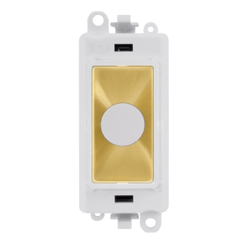 Scolmore GM2017PWSB -  20A Flex Outlet Module - White - Satin Brass GridPro Scolmore - Sparks Warehouse